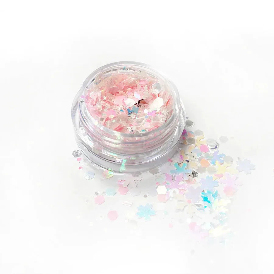 Clear Jelly Stamper KoKo & Claire Glitter01 negleglitter lilla mix