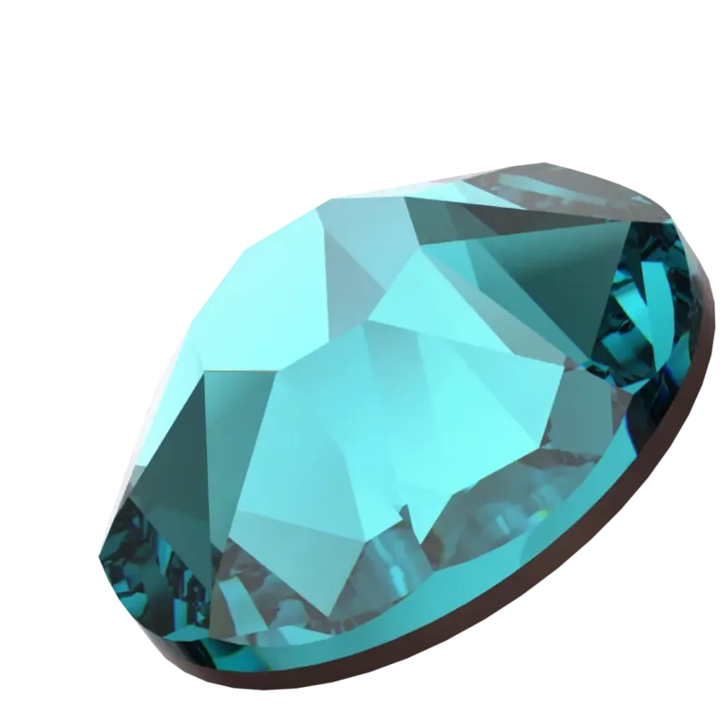 Beautystones Blue Zircon neglekrystaller flat back blå