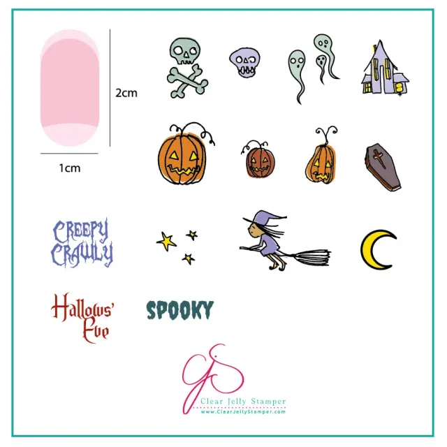 Clear Jelly Stamper Spooky CjSH-05 stampingplade 6x6 cm Halloween