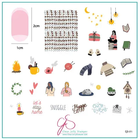 Clear Jelly Stamper Snuggles CjS-171 stampingplade hygge 8x8