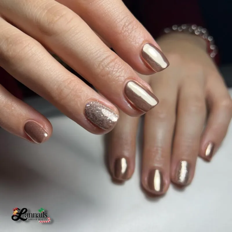 Indigo Nails Moet Chrome neglepulver metallisk glans