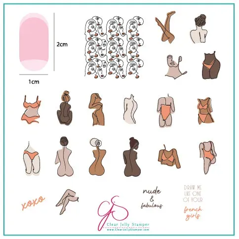 Clear Jelly Stamper Nude CjS-196 stampingplade Au Naturel