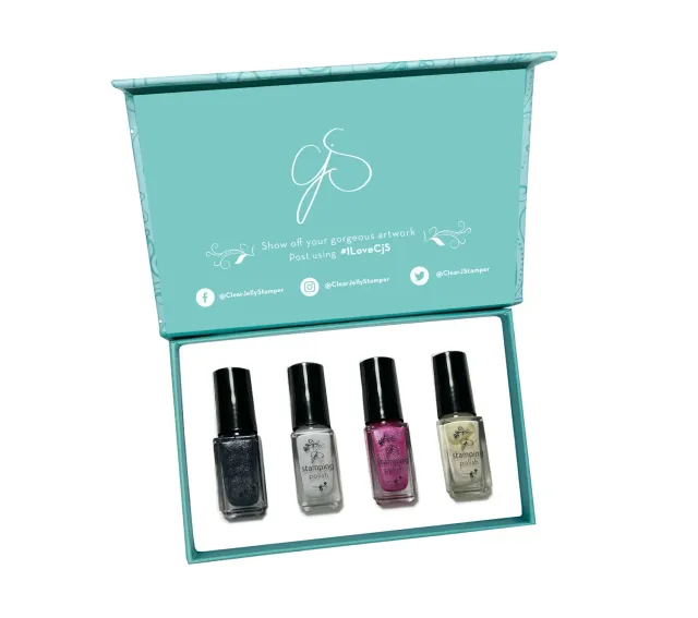 Clear Jelly Stamper Lover's Lane stamping lak 4x5ml rosa sæt