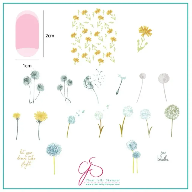 Clear Jelly Stamper CjS-156 Just Breathe stempelplade 8x8 blomster