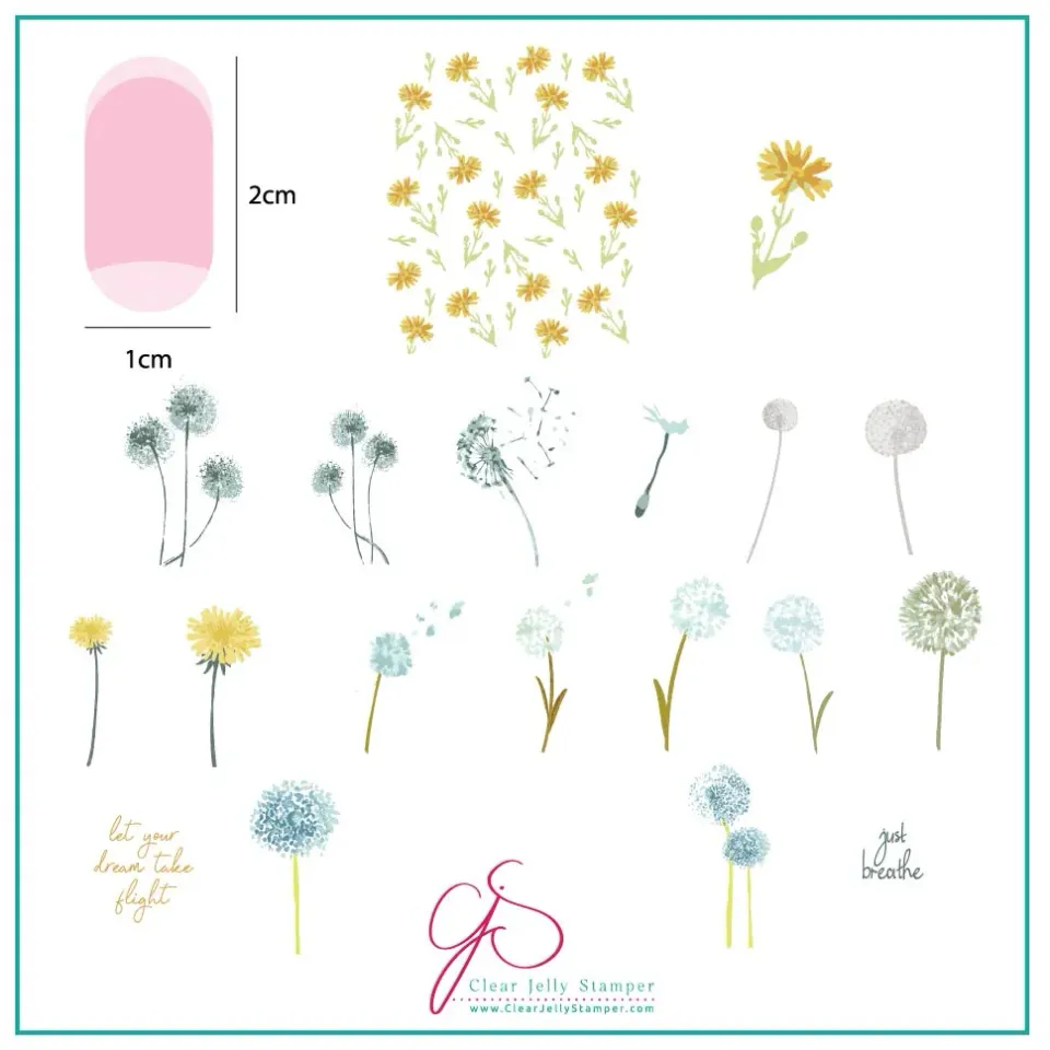 Clear Jelly Stamper CjS-156 Just Breathe stempelplade 8x8 blomster