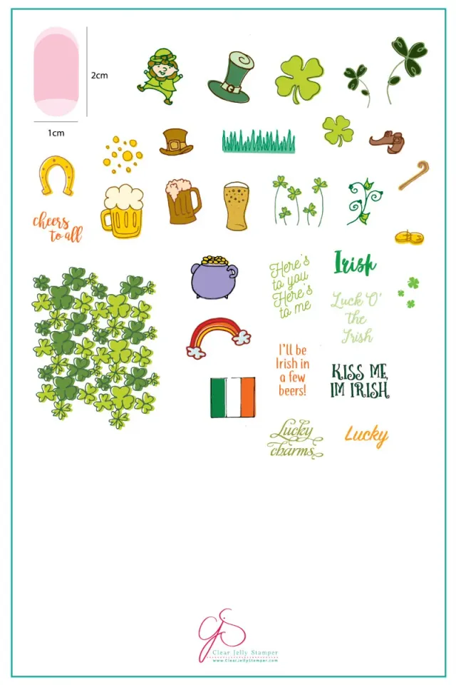 Clear Jelly Stamper CJSH-14 stampingplade Luck of the Irish