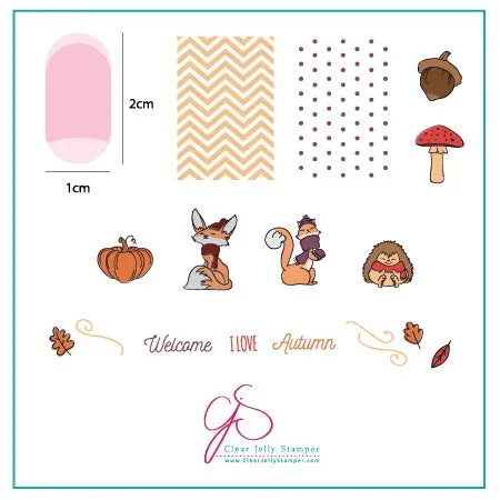 Clear Jelly Stamper CjS-136 Foxy Fall stempelplade efterår