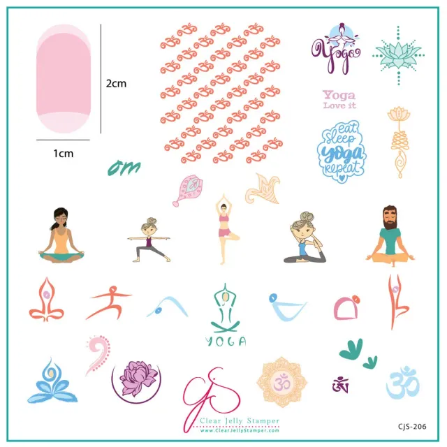 Clear Jelly Stamper 206 Eat Sleep Yoga Repeat plade 8x8 cm