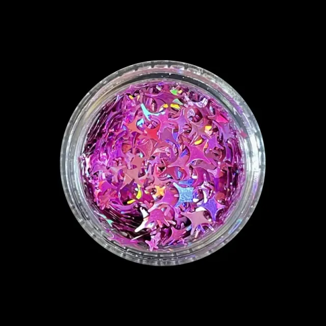 Indigo Nails Pink Holo Stary Sky neglepynt
