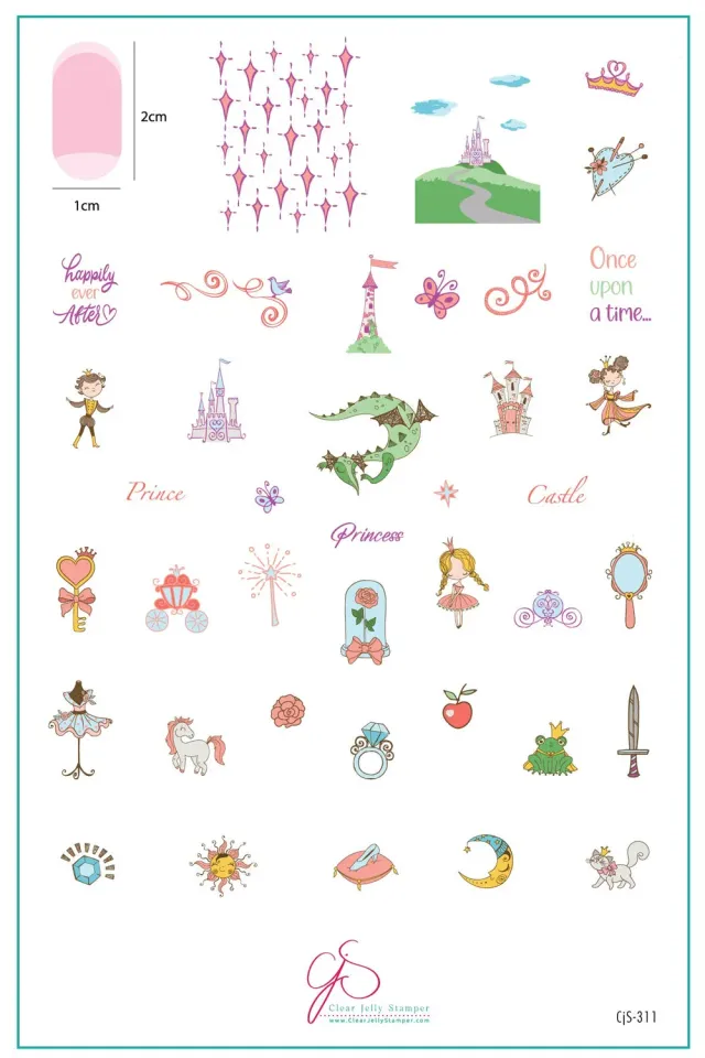 Clear Jelly Stamper CjS-311 Once Upon A Time stampingplade 14,5x9,5 cm eventyr