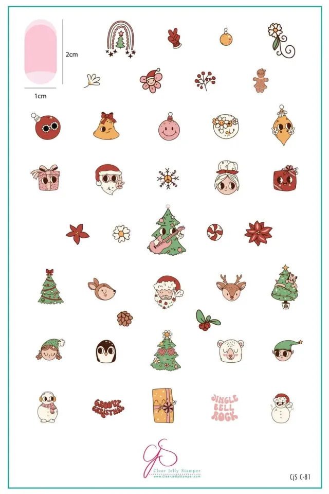 Clear Jelly Stamper CjSC-81 Groovy Christmas stempelplade jul