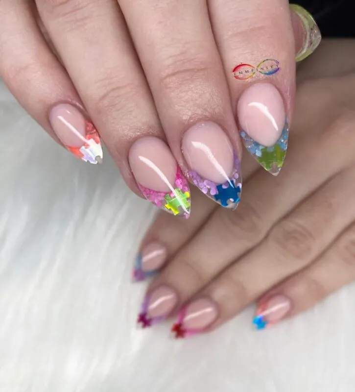 Indigo Nails Jigsaw neglepynt grafisk mønster