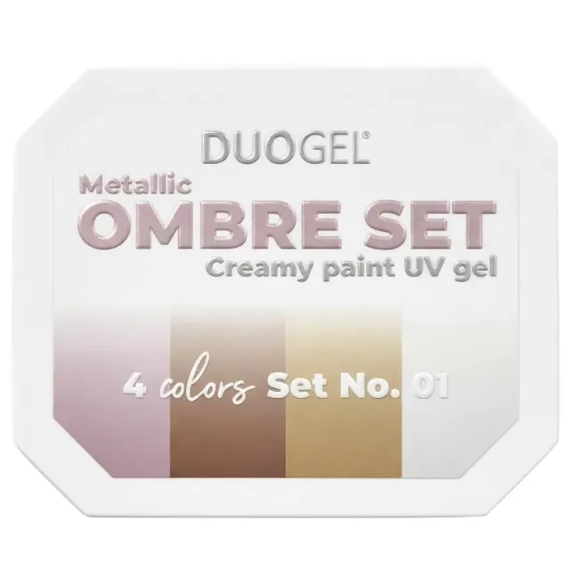 Mline Beauty Metallic Ombre gel kit 01 guld sølv