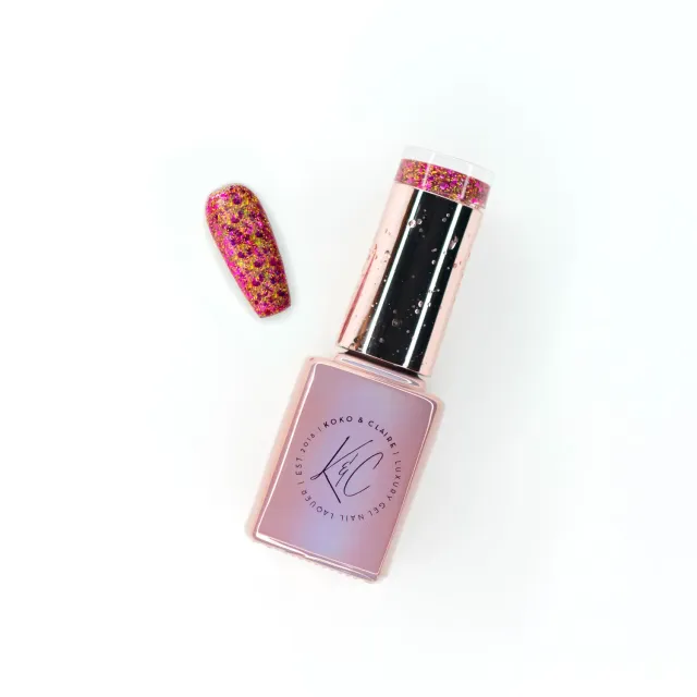 Clear Jelly Stamper KoKo & Claire 009 Party Favours gellak pink glitter 12 ml