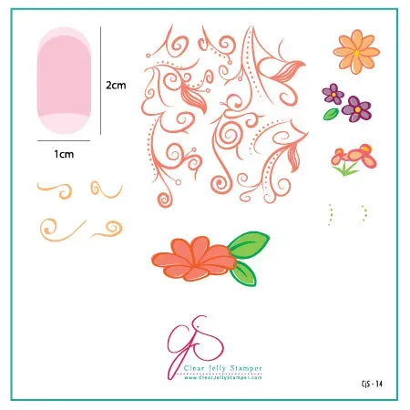 Clear Jelly Stamper CjS-14 Floral Swirl 2 stampingplade 6x6