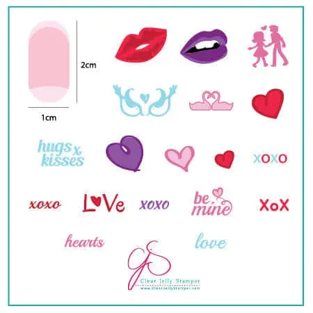 Clear Jelly Stamper CjSV-01 Luscious Lips negleplade 6x6 kærlighed