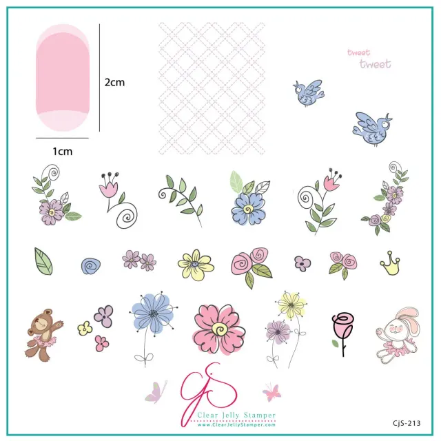 Clear Jelly Stamper CjS-213 Spring Ballet stamping plade 8x8 cm
