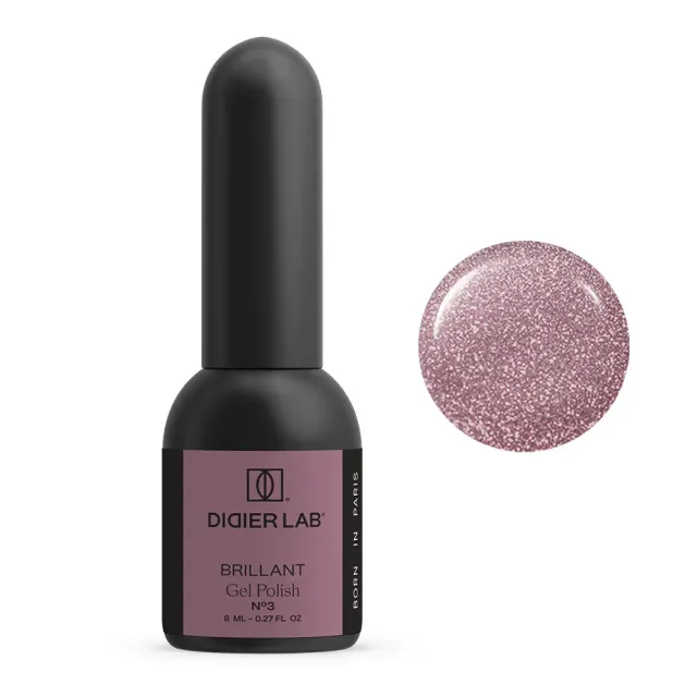 Didier Lab Brillant No3 gellak 8ml mauve-rosa glitter