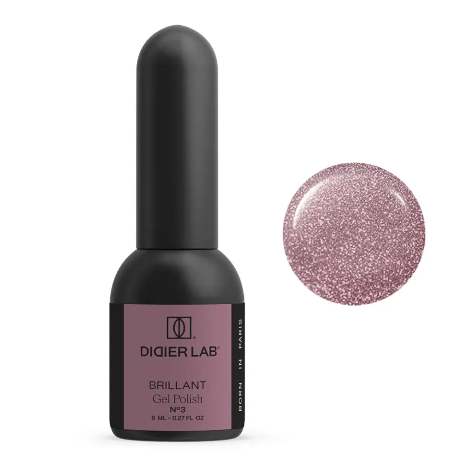 Didier Lab Brillant No3 gellak 8ml mauve-rosa glitter