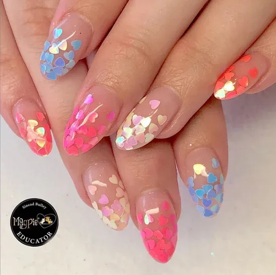 Indigo Nails Beautystones Orange Hearts neglepynt