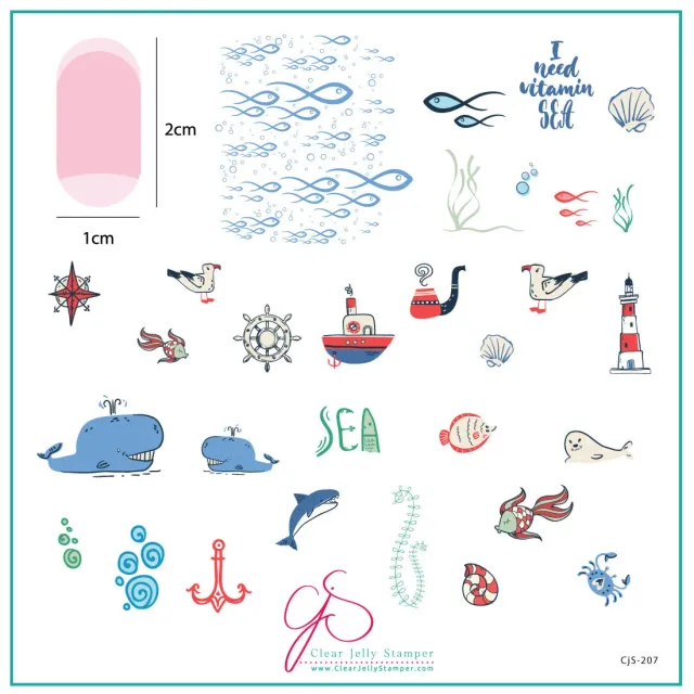 Clear Jelly Stamper CjS-207 I Need Vitamin SEA stampingplade 8x8