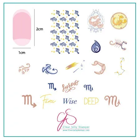 Clear Jelly Stamper Scorpio CjSZ-09 stamping plade stjernetegn