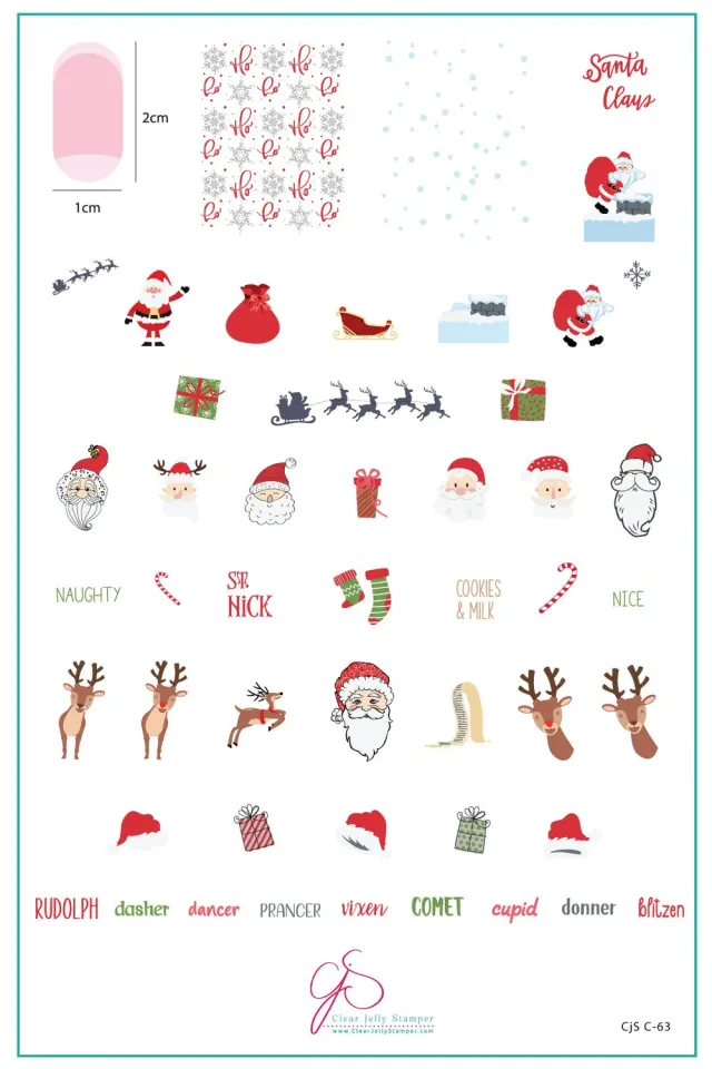 Clear Jelly Stamper Dear Santa CjSC-63 stamping plade jul